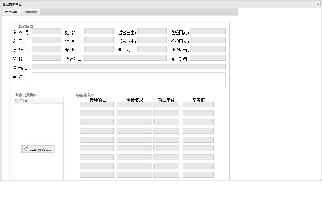 数据查询查看信息窗口